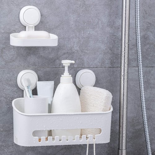 Suction Cup Soap Bathroom Shower Toothbrush Box Holder 