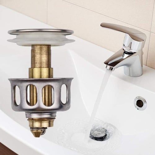 Universal Wash Basin Bounce Drain Filter No Overflow Up Bathroom Sink Plug Strainer Stopper - How To Get Scratches Off Bathroom Sink Drain Plug
