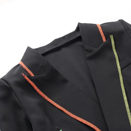 Women Gothic Casual Blazer Jacket Punk Coats Top Harajuku Long Sleeve Chain Suit 