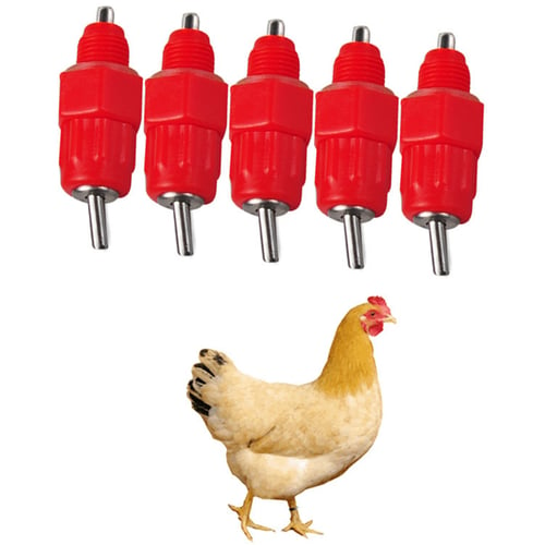 5 Pack Poultry Drinking Nipples Chicken Hen Automatic Water Drinker & Fitting!