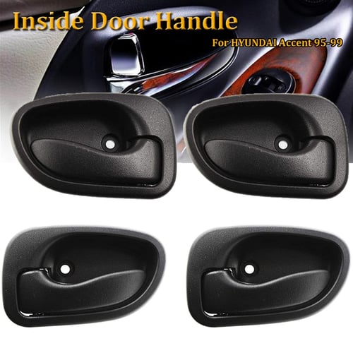 Fit 95-99 Hyundai Accent Inside Inner Chrome Front Rear Left Right Door Handle 