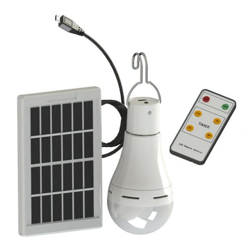 Solar Powered Shed Light Bulb LED Portable Hang Up Lamp Hooking Chicken Coop 
