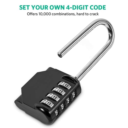 2*Long Resettable Outdoor 4-Digit Combination Padlock Password Travel Gym Locker 
