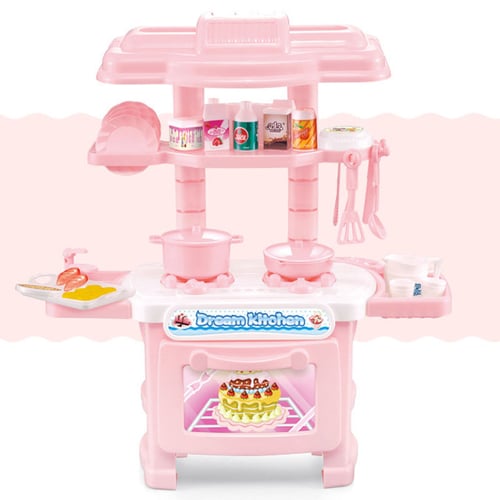 Kitchen Play Set Pretend Baker for Kids Toy Cooking Playset Girls Boys Xmas Gift 