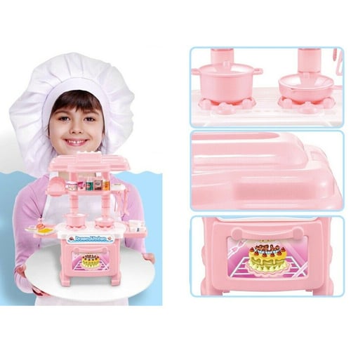 34Pcs Kitchen Play Set Pretend Baker Kids Toy Cooking Playset Girls Boys Gifts 