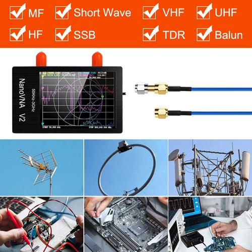 NanoVNA Vector Network Analyzer for MF HF VHF UHF Antenna Touch Screen No Shell 