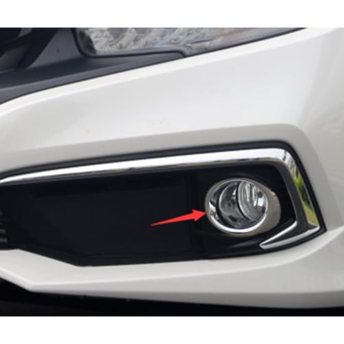 For HONDA Civic 10th 2019-2020 ABS chrome Front Fog Light Lamp Cover trim 2pcs