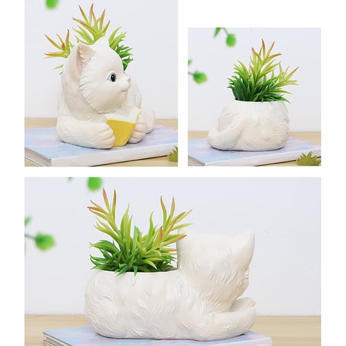 Succulent Plant Pot Resin Planters Cartoon Cat Flower Pot with Drainage Holes Flower Planters for Garden Home Office Desk Decoration Succulent Plant Pot Resin Planters Cartoon Cat Flower Pot with Drainage Holes Flower Planters for Garden Home Office Desk Decoration