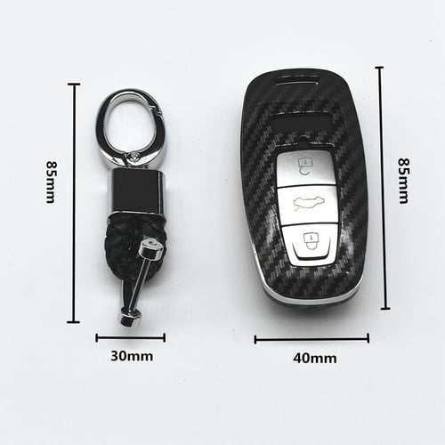 For Audi A6 A7 A8 ABS Carbon Fiber Car Smart Key Fobs Ring Cases Covers Holder 