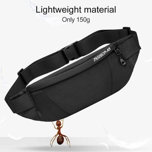 Water Resistant Waist Fanny Pack Cell Phone Pouch Shoulder StrapBlack 