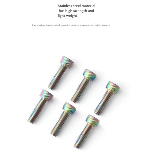 6Pcs MTB Bicycle Stem Bolts M5 x18mm Stainless Steel Bolt Screw. 6Pcs MTB Bicycle Stem Bolts M5 x18mm Stainless Steel Bolt Screw.