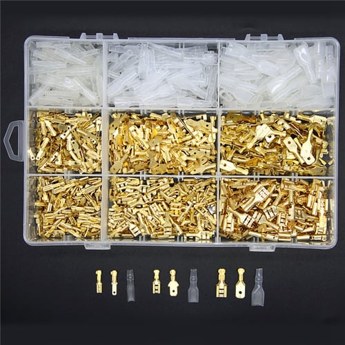 900pc Assorted Insulated Electrical Wire Terminal Crimp Connectors Spade Set Kit 