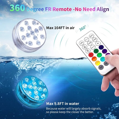 Multicolor LED Submersible Swimming Pool Light Remote Underwater Pond Party Lamp 