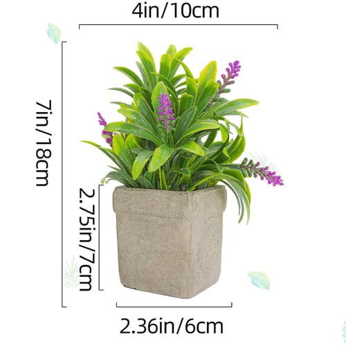 Lavender Artificial Flower Pot 2 Pack Fake Potted Plants for home decor