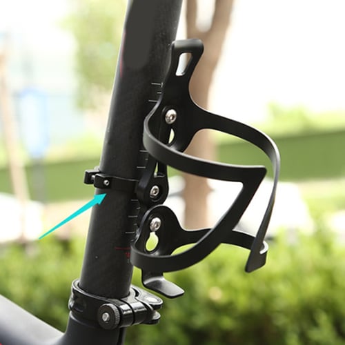 Bike Water Bottle Holder Adapter Double Screws MTB Handlebar Cup Rack Clip 