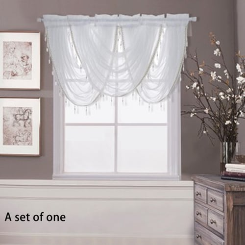 Waterfall Valance Curtains Silver Silk, How To Hang Waterfall Valance Curtains In Living Room