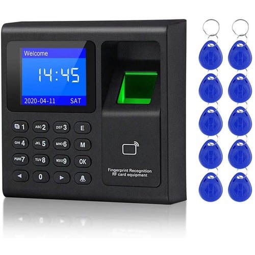 Fingerprint Stempeluhr Fingerabdruck Stechuhr Scanner WIFI USB mit 10 RFID Chips 