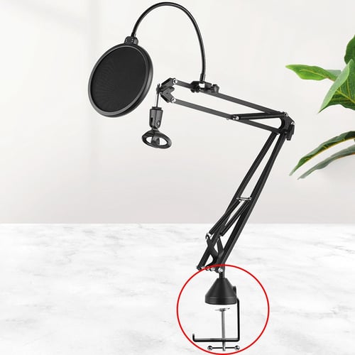 Silver Metal Desk Table Mounting Clamp for Microphone Suspension Boom Arm Stand 