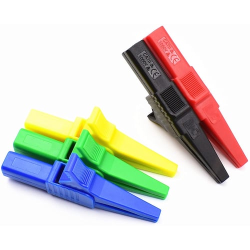 5pcs Insulated Test Alligator Clip With 4mm Banana Jack 1500V 32A 