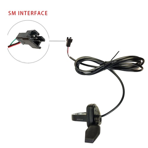 Electric Bike Thumb Throttle Speed Controller Left Hand Accelerator Thumb Finger Trigger Throttle Waterproof Connector for Electric Bike Scooter E-Bike 