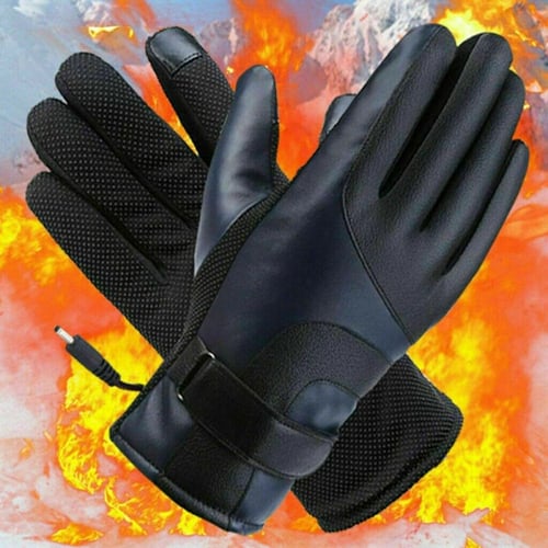 Winter Electric Heated Gloves Warmer Outdoor Motorcycle Mittens 