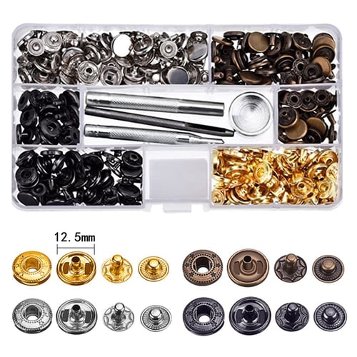 1set Metal Snap Fasteners Kit Press Studs Buttons Tool Women Men Craft Leather 1set Metal Snap Fasteners Kit Press Studs Buttons Tool Women Men Craft Leather
