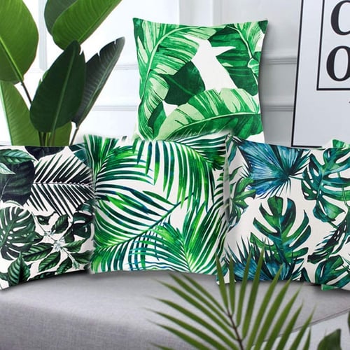 Tropical plants Cotton Linen Throw Pillow Case Car Sofa Home Decor Cushion Cover 