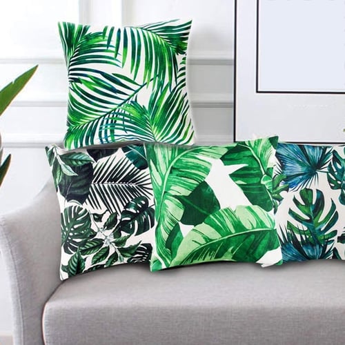 Pillow Case Cushion Cover Tropical Plant Cactus Linen Home Sofa Office Car 18'' 