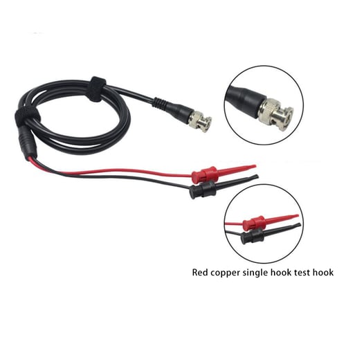 1.1M 3.61ft BNC Oscilloscope Test Probe Dual Hook Clip Male Plug Cable Lead Wire 