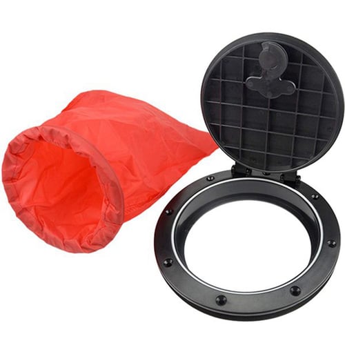 Deck Plate,Lightweight Marine Cover Deck Plate,Black Circular Non Slip Inspection Hatch,with Storage Bag Kit,for Outdoor Installations Deck Plate,Kayak Boat Fishing Rigging