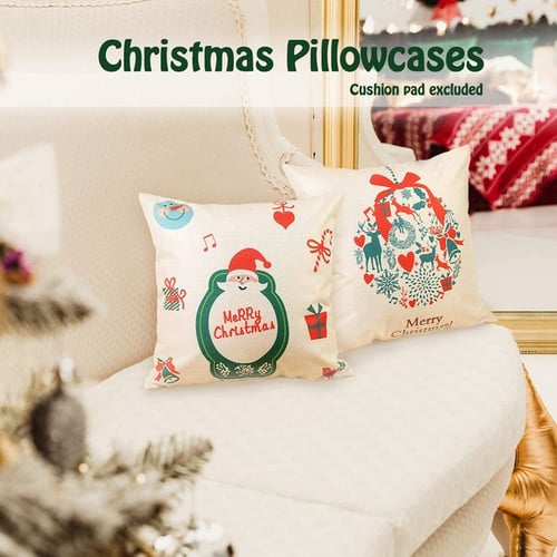 Christmas Throw Pillow Case Cushion Cover Tree Snowflake Sofa Bed Pillowcase