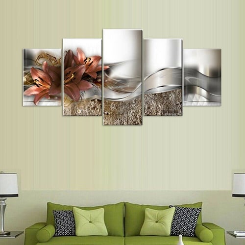 5Pcs Tree Canvas Modern Wall Art Oil Painting Picture Print Unframed Home Decor 