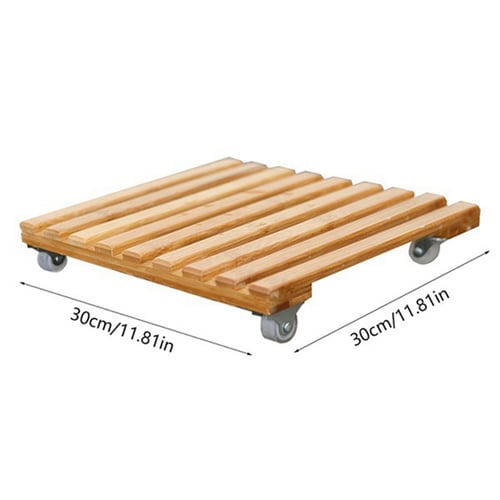 Bamboo Plant Stand With Wheels Mobile Flower Pot Rollers Suitable For Outdoor Storage Racks On The Terrace Bamboo Plant Stand With Wheels Mobile, Is Bamboo Wood Suitable For Outdoors