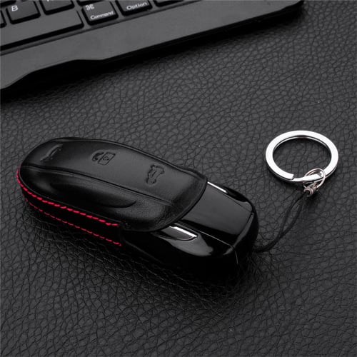 Genuine Leather Car Smart Remote Key Fob Case Cover Holder For Tesla Model X/S