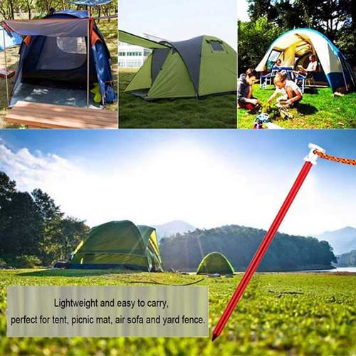 8Pcs Aluminium Alloy Tent Peg Nail Stake Hook Outdoor Hiking Camping Tarp