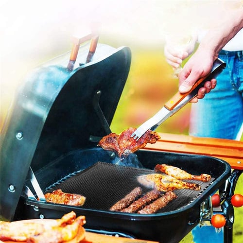 Home GRILL MAT BBQ Grill Mesh Mat Non-Stick barbecue Sheet Liner for  Camping 