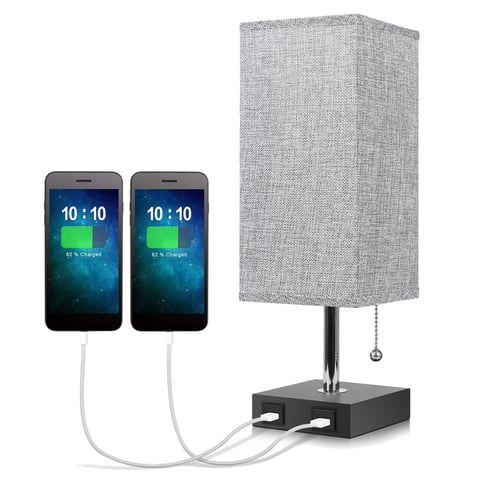 Usb Bedside Table Lamp With 2 Fast, Good Quality Bedside Table Lamps With Usb Ports