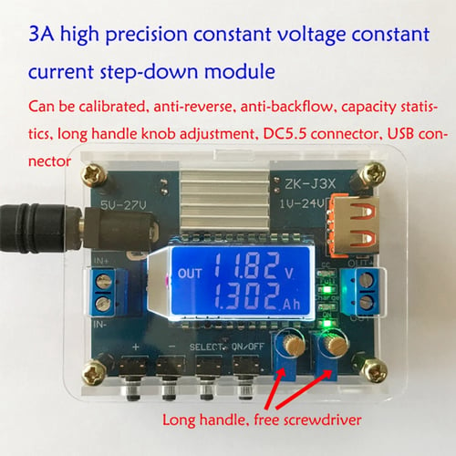 Adjustable 10A DC-DC CC CV Step-down Power Supply 12v 5v 24v LCD volt amp meter 