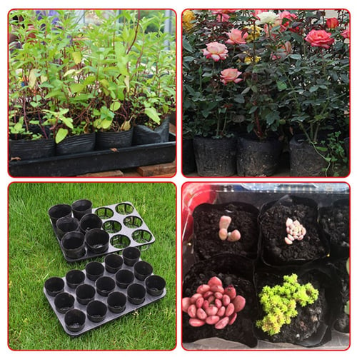 50pcs Nursery Pots Outdoor Garden Vegetable Flower Plant Plastic Pot 