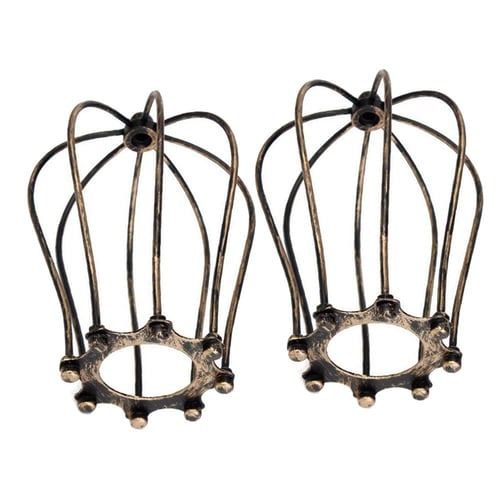 2 Pack Lamp Shade Retro Metal Wire Cage, Wire Cage Lampshade Frame