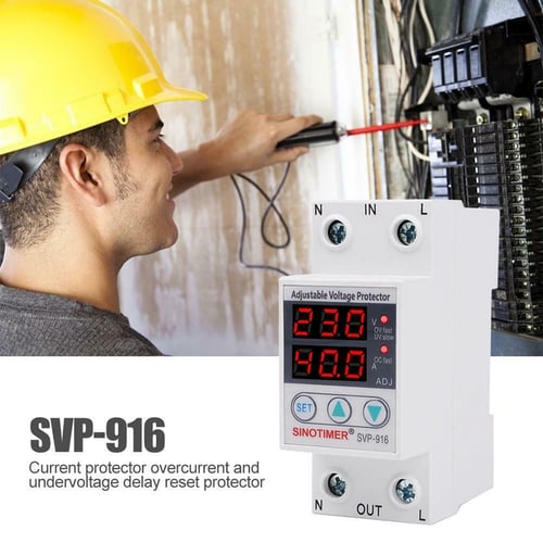 SVP-916 Adjustable Voltage Surge Protector Relay Limit Current Protection 230V 