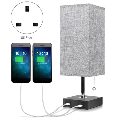 Usb Bedside Table Lamp With 2 Fast, Bedside Table Lamp With Usb Charging Port