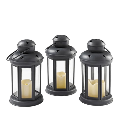 BATTERY OPERATED FLICKERING CANDLE LANTERN 