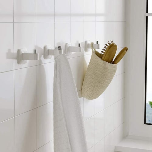 Adhesive Hooks Heavy Duty Stick on Wall Hooks Hangers Towel Bathroom 4 Packs... 