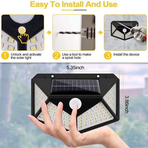 30 LED Solar Powered Wall Light Outdoor Motion Sensor Garden Nightlight Lamp RT 