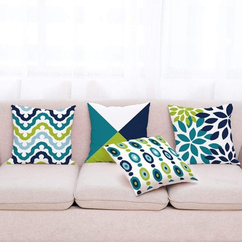 Abstract Geometric Linen Cushion Cover Throw 18inch Pillow Case Sofa Home Decor 
