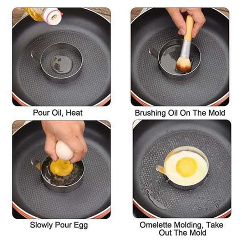 Fried Egg Omelette  Pancake Biscuit Mold Non Stick Stainless Steel Hot