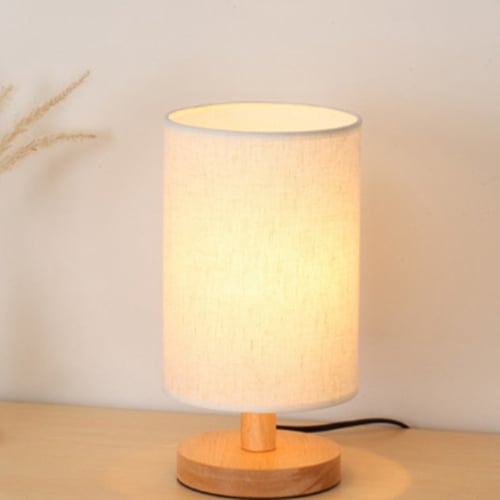 Bedroom Bedside Lamp Solid Wood, Warm Light Led Table Lamp