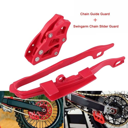 Chain Guard Guide Protector CNC Aluminum Protection For Honda CR125R CR250R CRF250R CRF450R CRF250X CRF450X CR 250R CRF 2005-2007 05 06 07 2005 2006 2007 Dirt Bike Red 