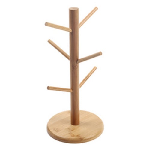 Wooden Coffee Cup Rack 6 Mug Holder, Wooden Coffee Cup Tree Stand